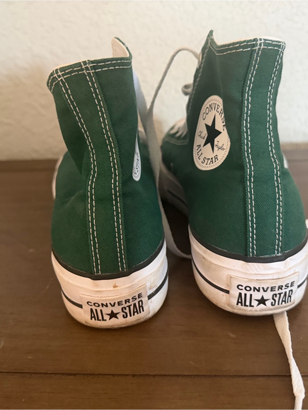 Converse Green High Top Canvas Sneakers with White Accents - Picture 6 of 12